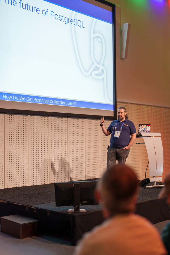 Another obligatory photo from PGDay Lowlands 2025 talk. Credit: honkingelephant.com